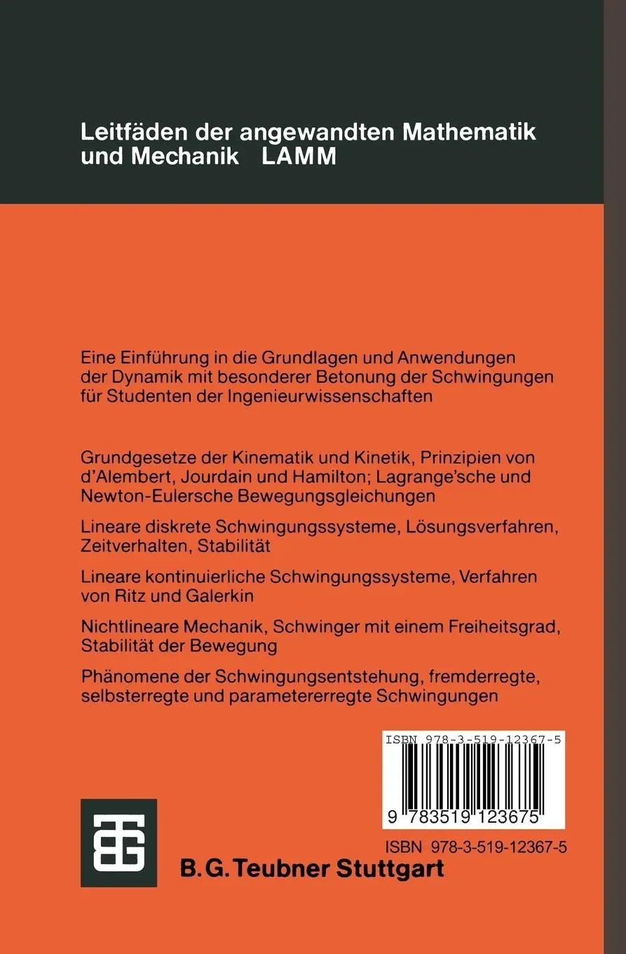 Rückseite: 9783519123675 | Einführung in die Dynamik | Friedrich Pfeiffer | Taschenbuch | Deutsch