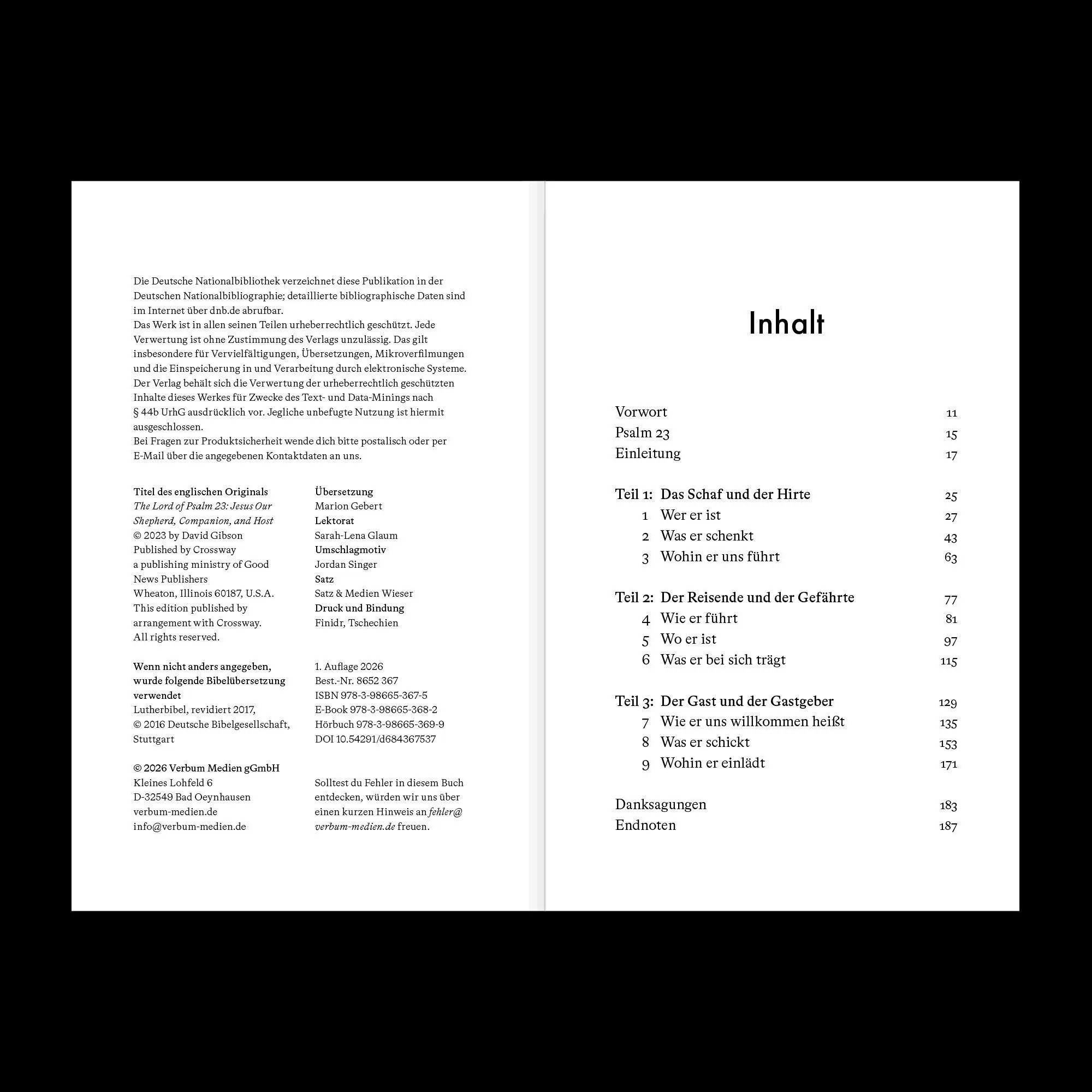 Bild: 9783986653675 | Hirte, Freund &amp; Gastgeber | Jesus in Psalm 23 | David Gibson | Buch