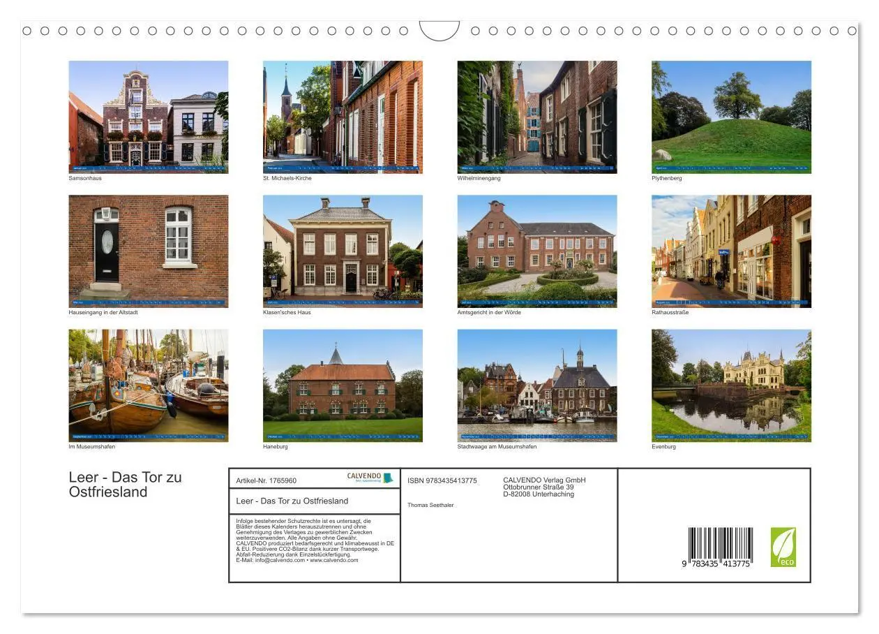 Bild: 9783435413775 | Leer - Das Tor zu Ostfriesland (Wandkalender 2025 DIN A3 quer),...