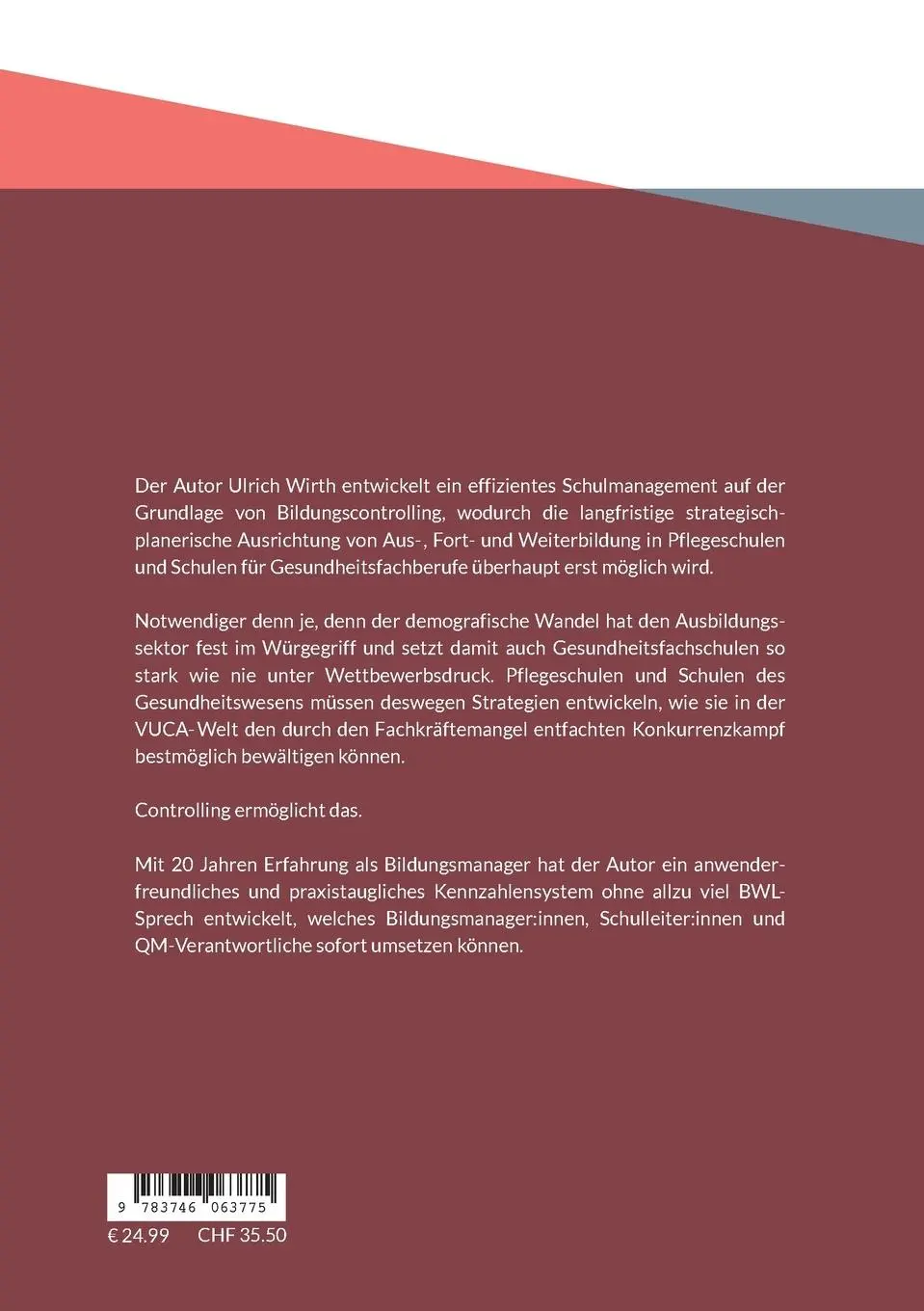 Rückseite: 9783746063775 | Handbuch Bildungscontrolling | Ulrich Wirth | Taschenbuch | 124 S.