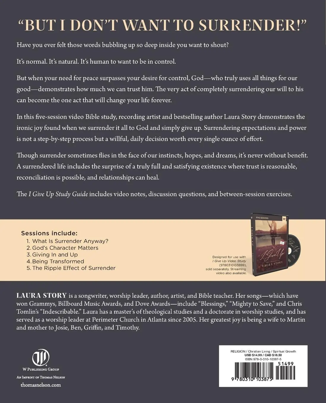 Rückseite: 9780310103875 | The I Give Up Bible Study Guide | The Secret Joy of a Surrendered Life