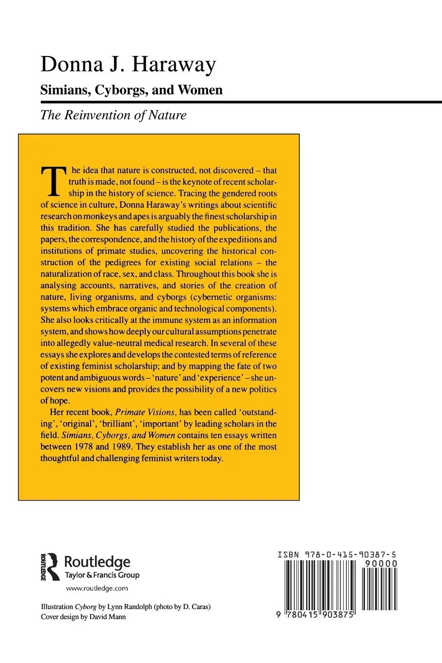 Rückseite: 9780415903875 | Simians, Cyborgs, and Women | The Reinvention of Nature | Haraway