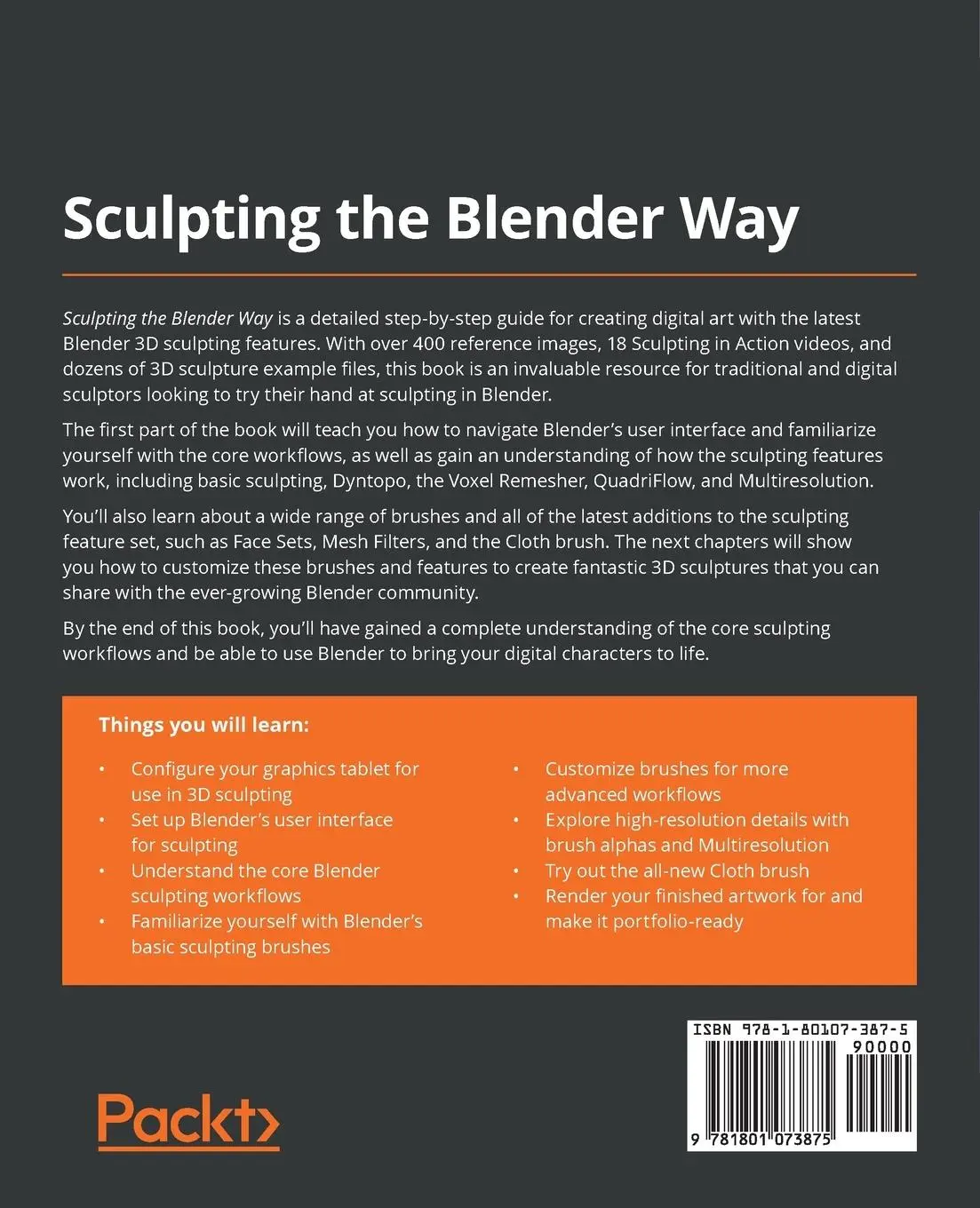 Rückseite: 9781801073875 | Sculpting the Blender Way | Xury Greer | Taschenbuch | Englisch | 2022