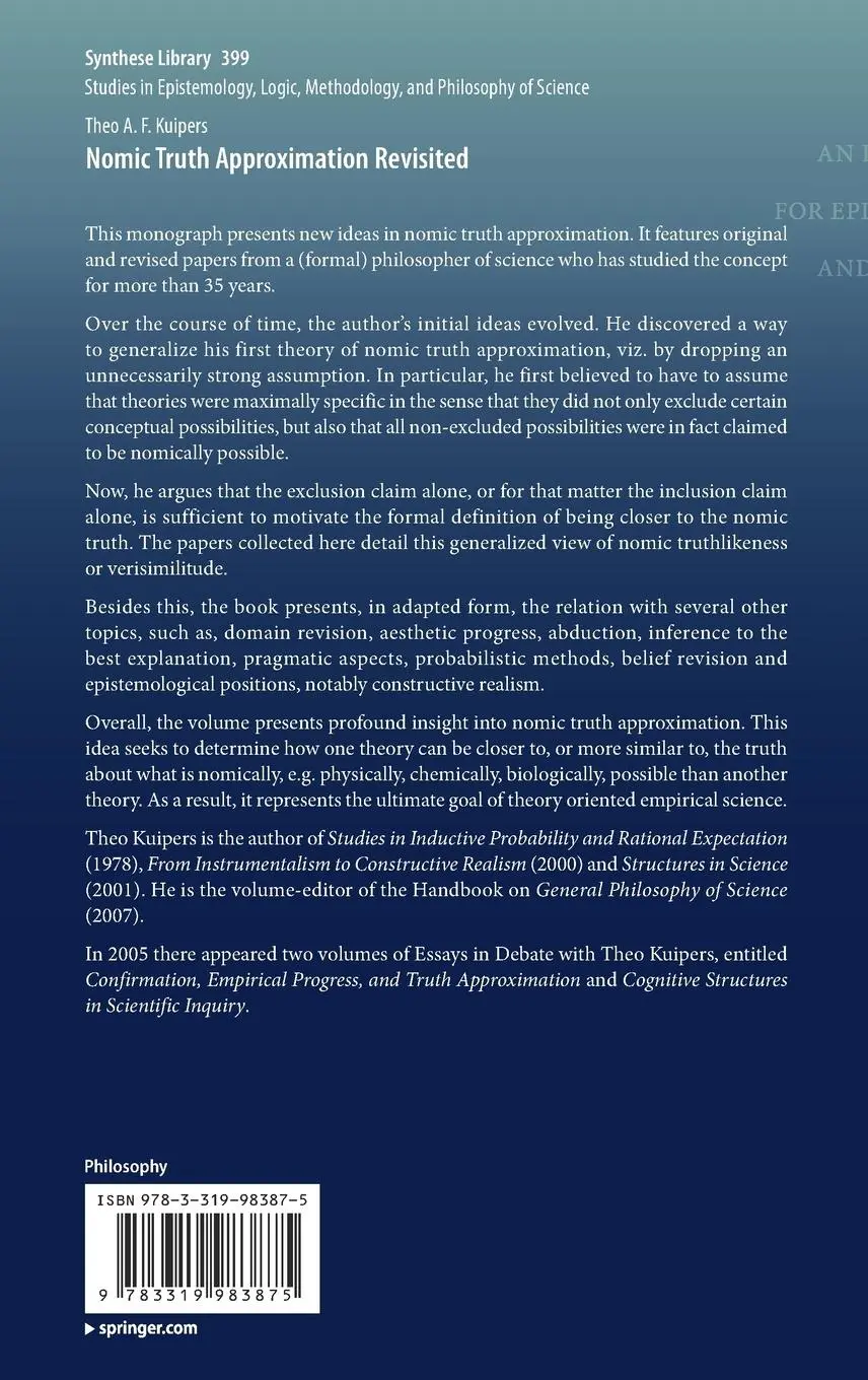 Rückseite: 9783319983875 | Nomic Truth Approximation Revisited | Theo A. F. Kuipers | Buch | xi