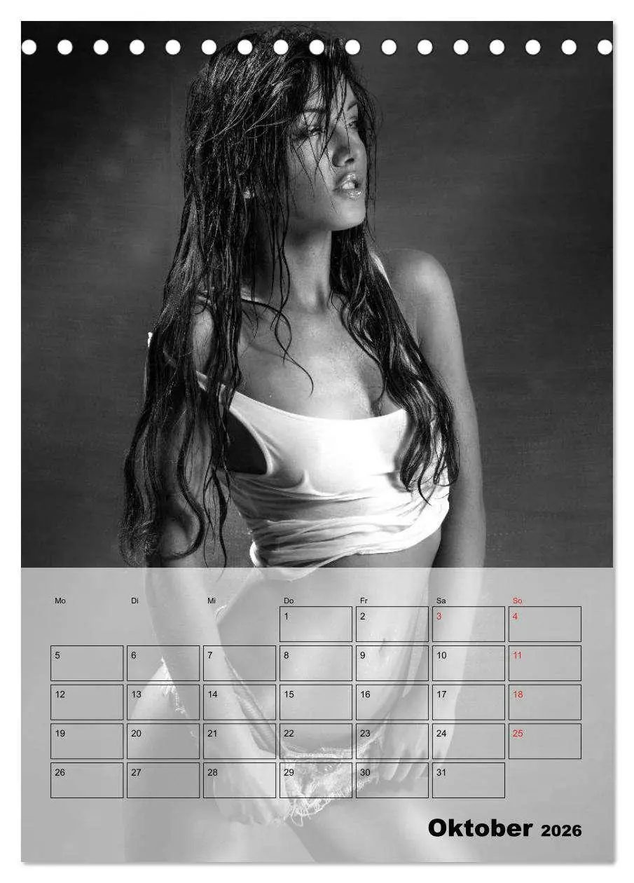 Bild: 9783516443875 | Knisternde Erotik in schwarz-weiß (Tischkalender 2026 DIN A5 hoch),...