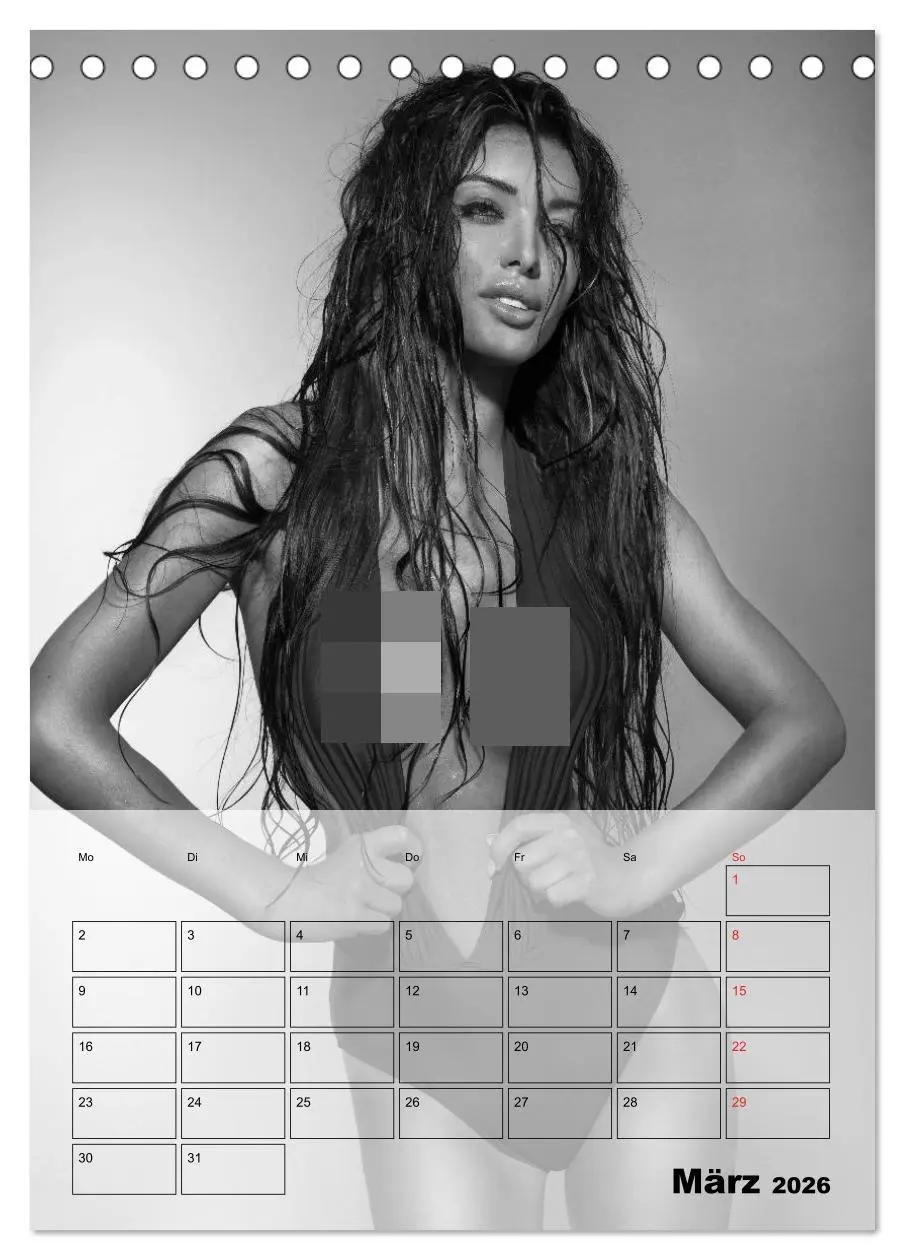 Bild: 9783516443875 | Knisternde Erotik in schwarz-weiß (Tischkalender 2026 DIN A5 hoch),...