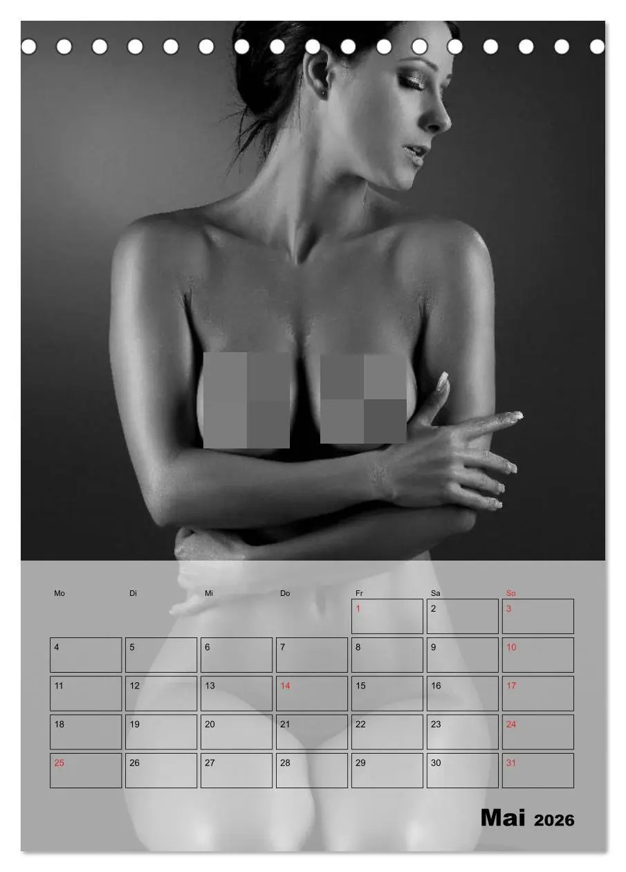 Bild: 9783516443875 | Knisternde Erotik in schwarz-weiß (Tischkalender 2026 DIN A5 hoch),...