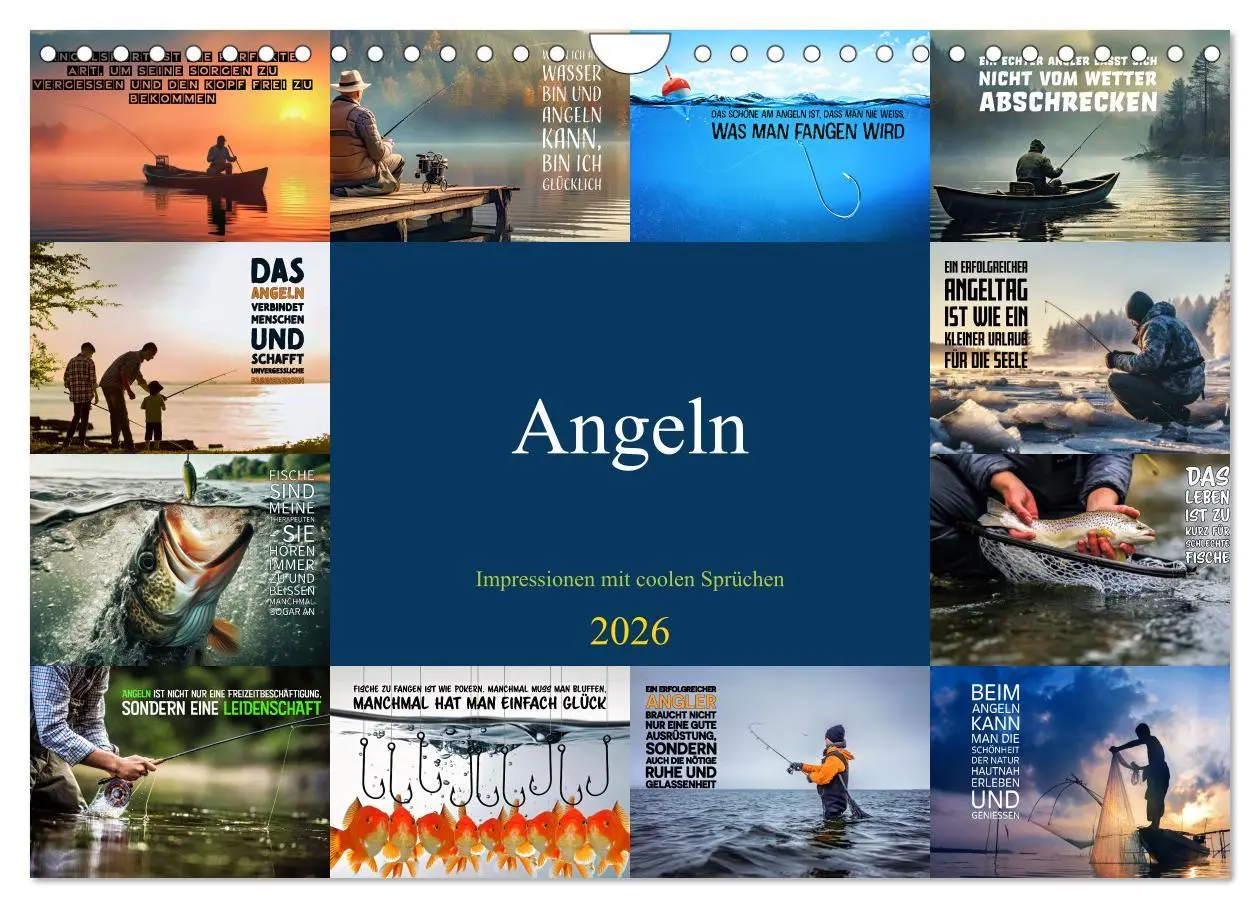 Cover: 9783457343975 | Angeln - Impressionen mit coolen Sprüchen (Wandkalender 2026 DIN A4...