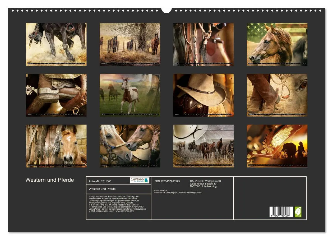 Bild: 9783457963975 | Western und Pferde (Wandkalender 2026 DIN A2 quer), CALVENDO...