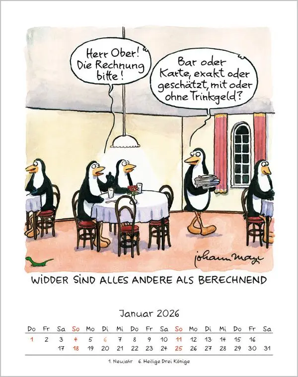Bild: 9783731883975 | Widder 2026 | Verlag Korsch | Kalender | Spiralbindung | 13 S. | 2026