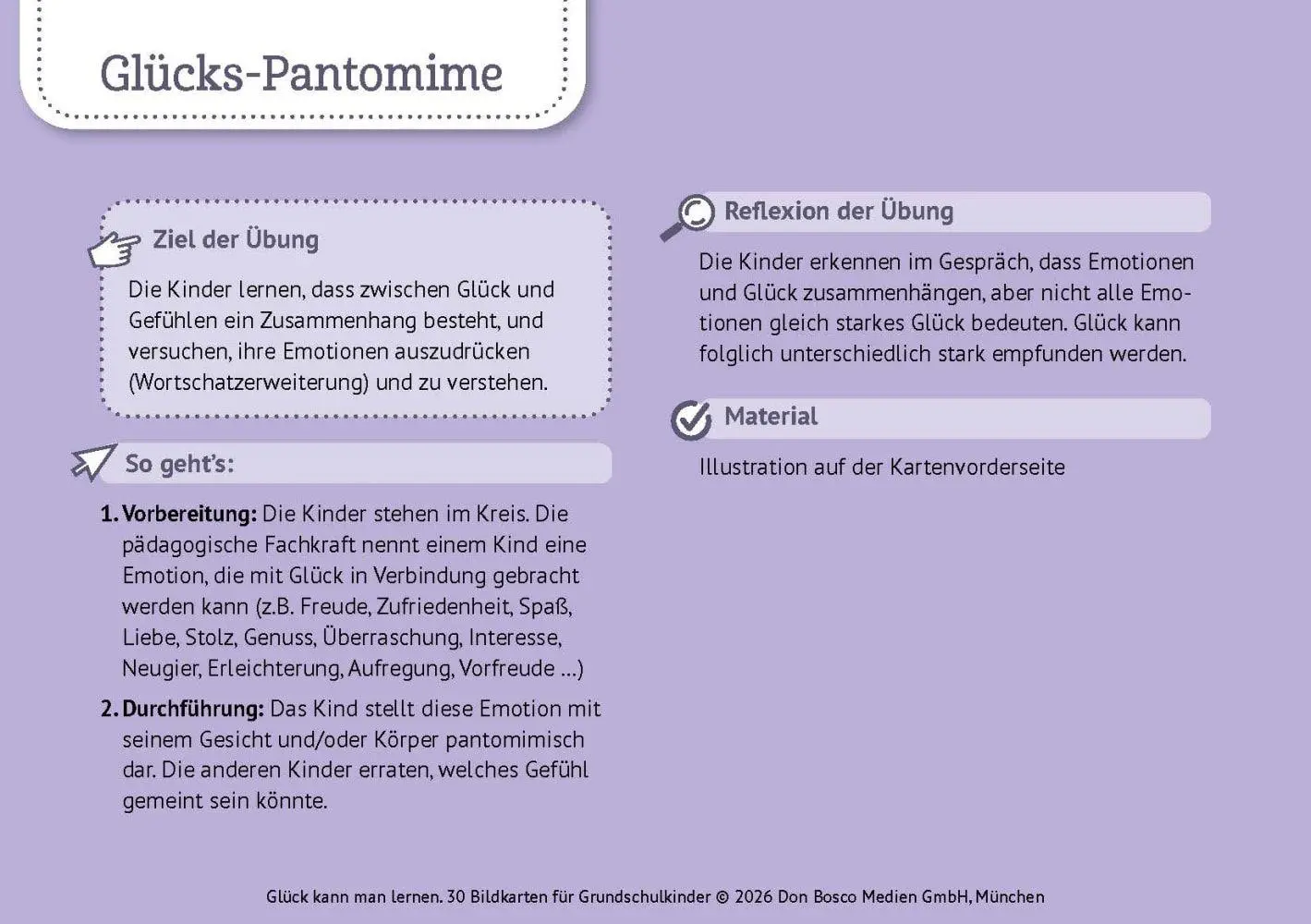 Bild: 4260694924075 | Glück kann man lernen. 30 Bildkarten für Grundschulkinder | Box | 2026