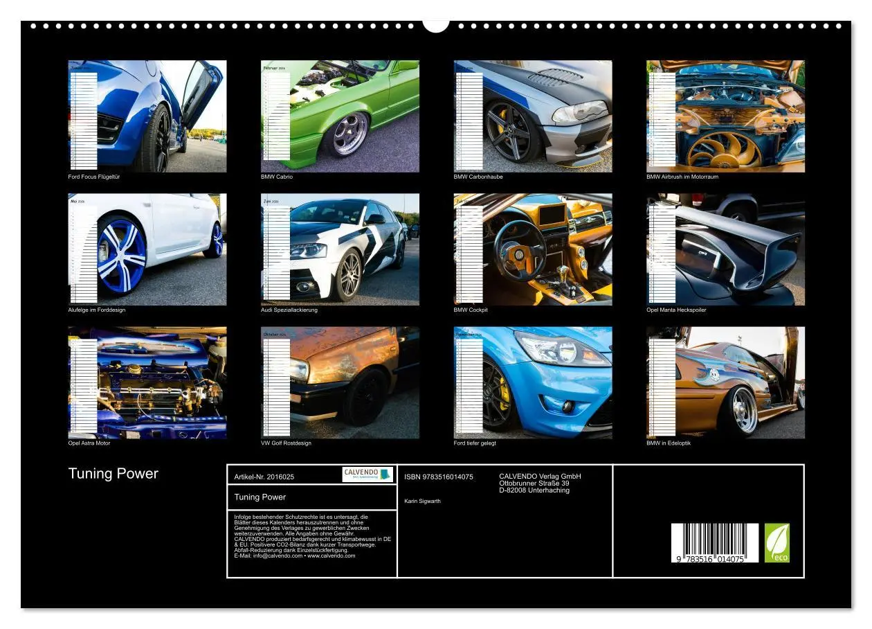 Bild: 9783516014075 | Tuning Power (hochwertiger Premium Wandkalender 2026 DIN A2 quer),...
