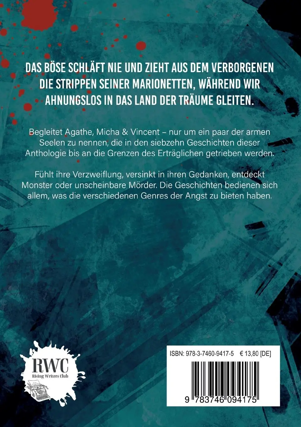 Rückseite: 9783746094175 | Das Dunkle zwischen uns | 17 düstere Kurzgeschichten | Opitz (u. a.)