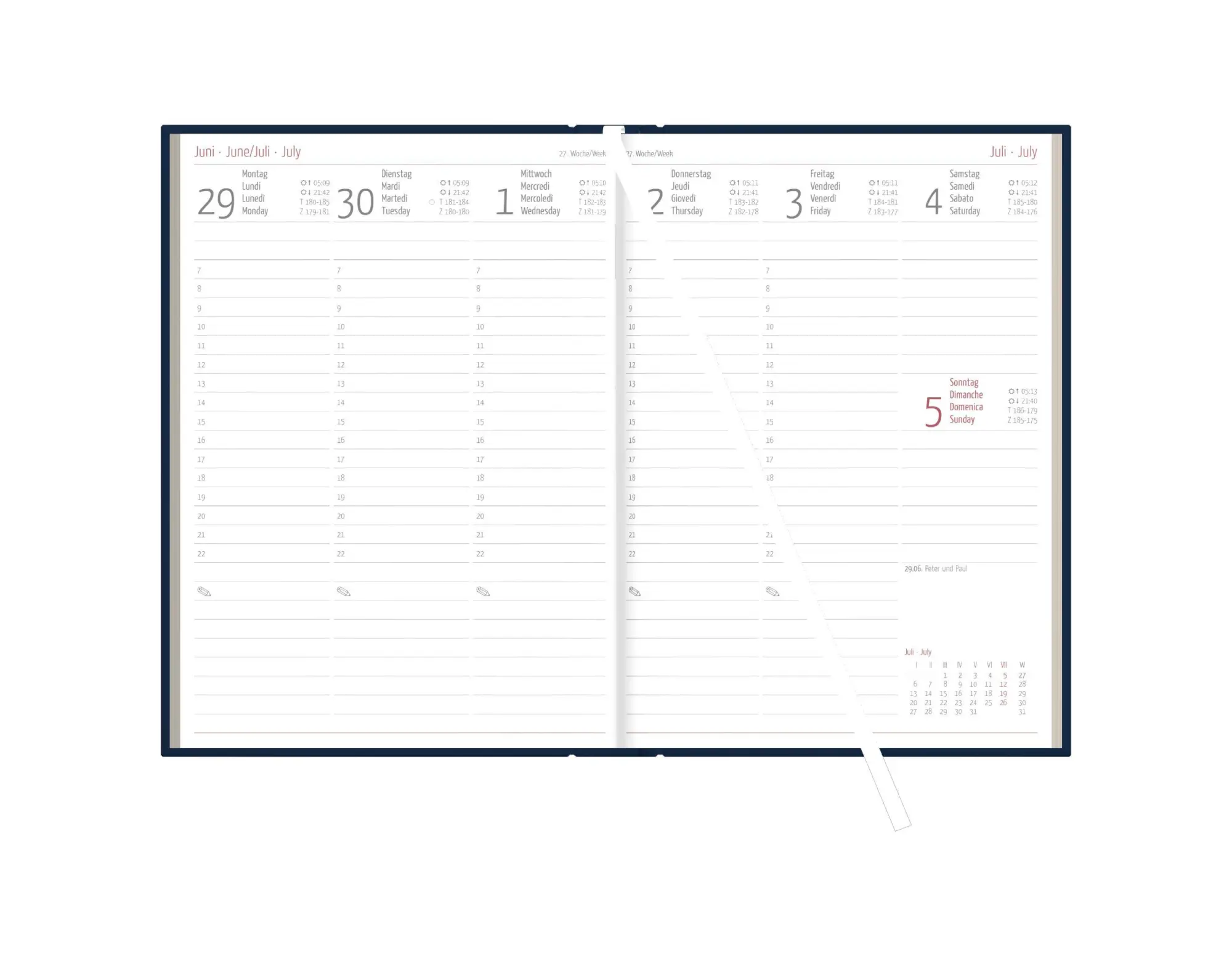 Bild: 4069095014275 | Buchkalender 1T/1S 336S blau 2027 | Neumann Verlage GmbH &amp; Co KG