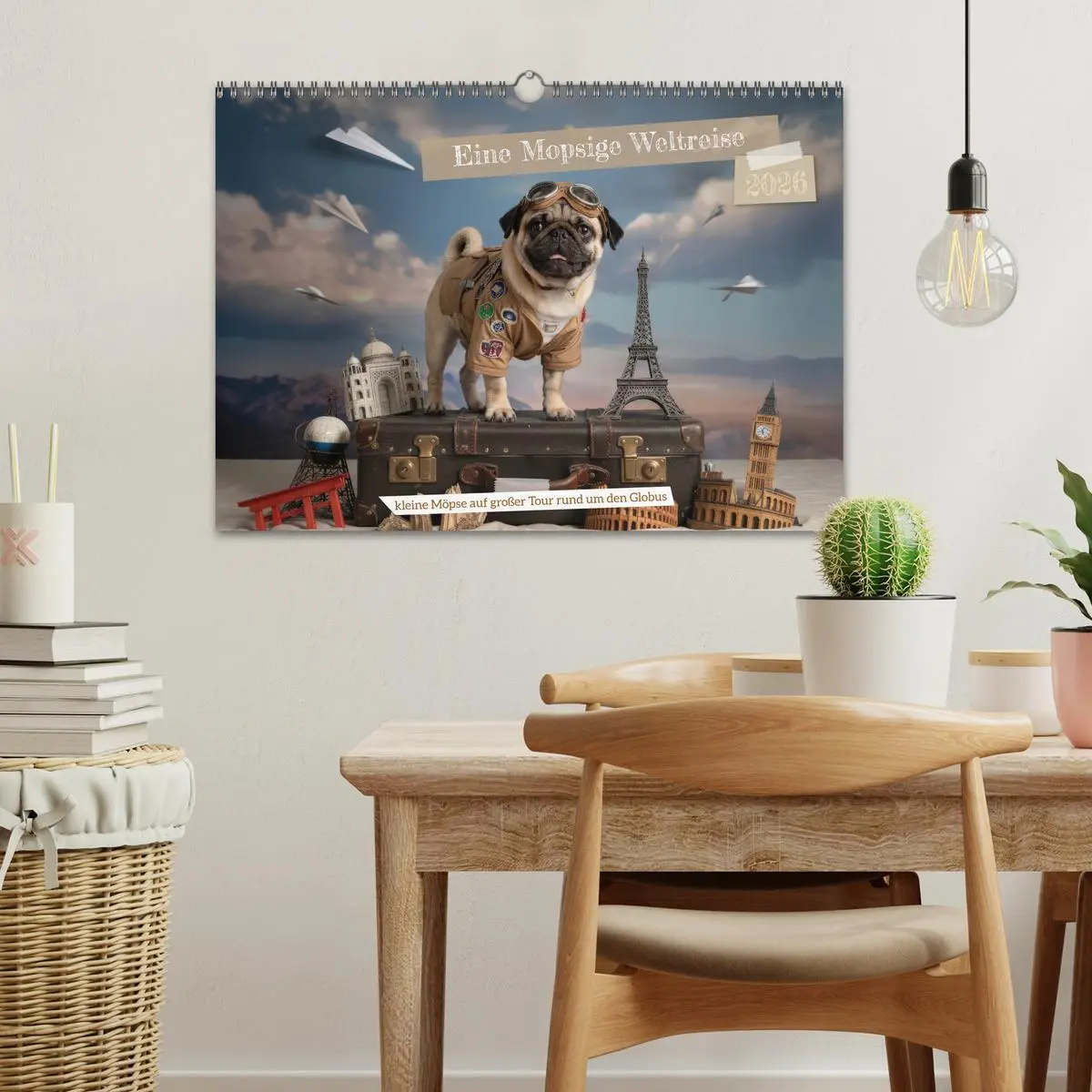 Bild: 9783516164275 | Eine Mopsige Weltreise (Wandkalender 2026 DIN A3 quer), CALVENDO...
