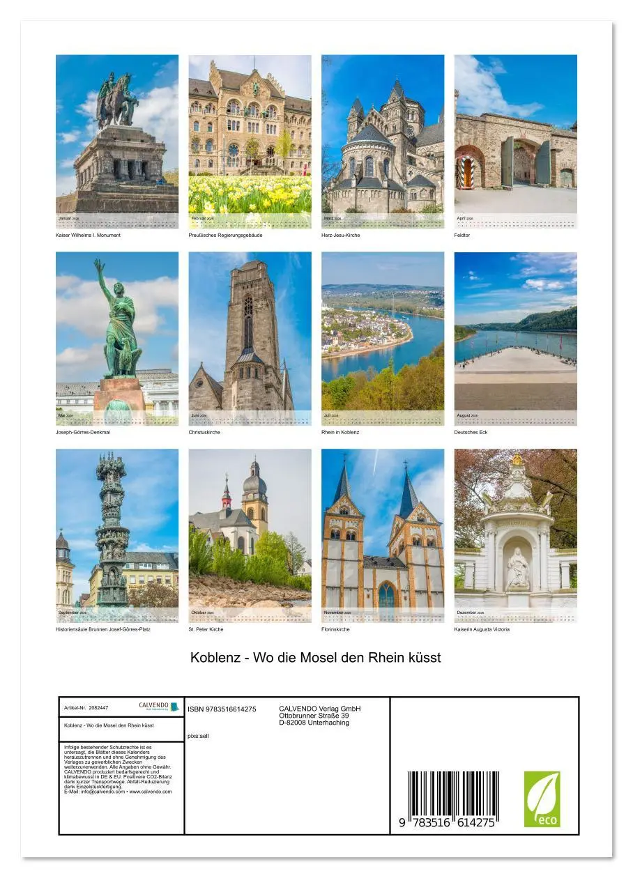 Bild: 9783516614275 | Koblenz - Wo die Mosel den Rhein küsst (Wandkalender 2026 DIN A4...