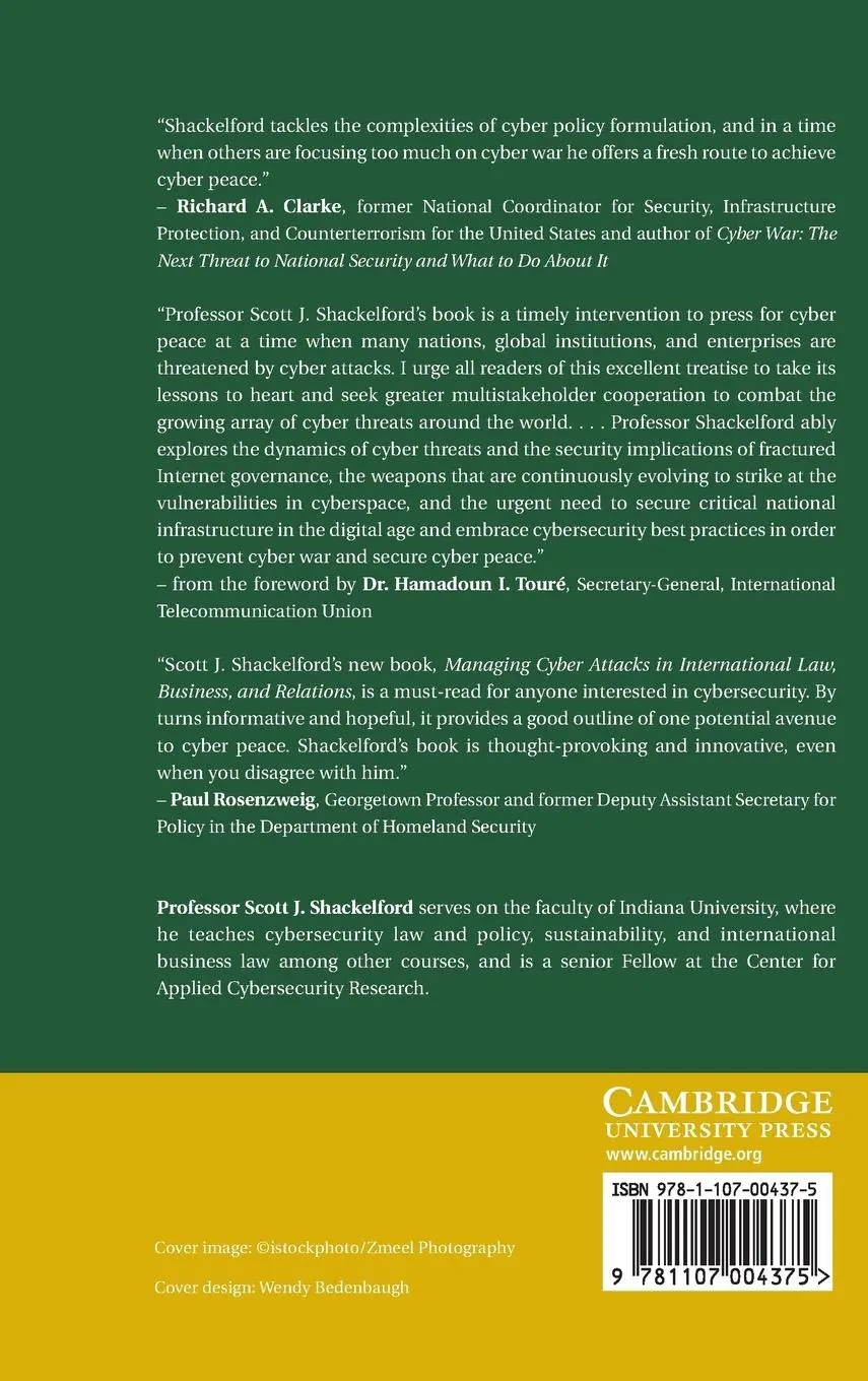 Rückseite: 9781107004375 | Managing Cyber Attacks in International Law, Business, and Relations
