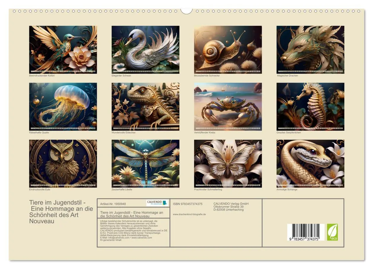 Bild: 9783457374375 | Tiere im Jugendstil - Eine Hommage an die Schönheit des Art Nouveau...