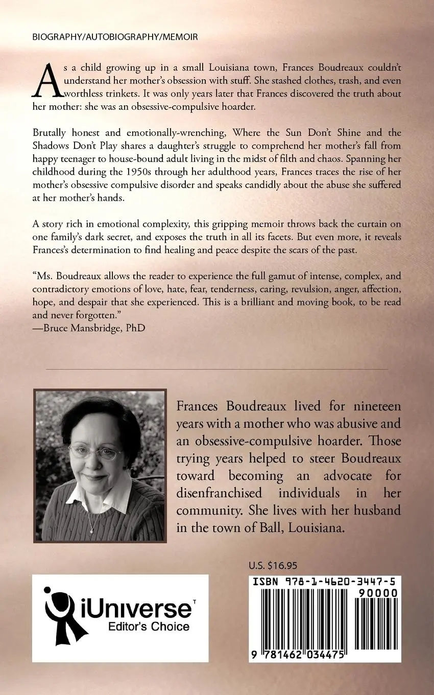 Rückseite: 9781462034475 | Where the Sun Don't Shine and the Shadows Don't Play | Boudreaux