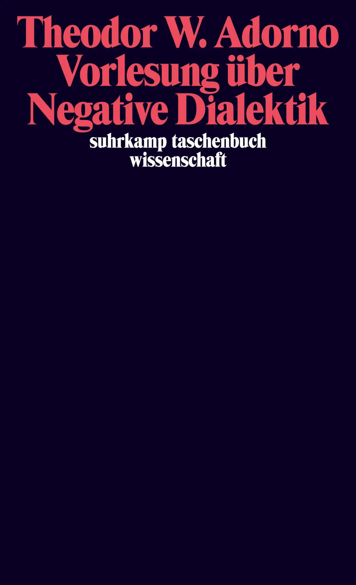 Cover: 9783518294475 | Vorlesung über Negative Dialektik | Fragmente zur Vorlesung 1965/66