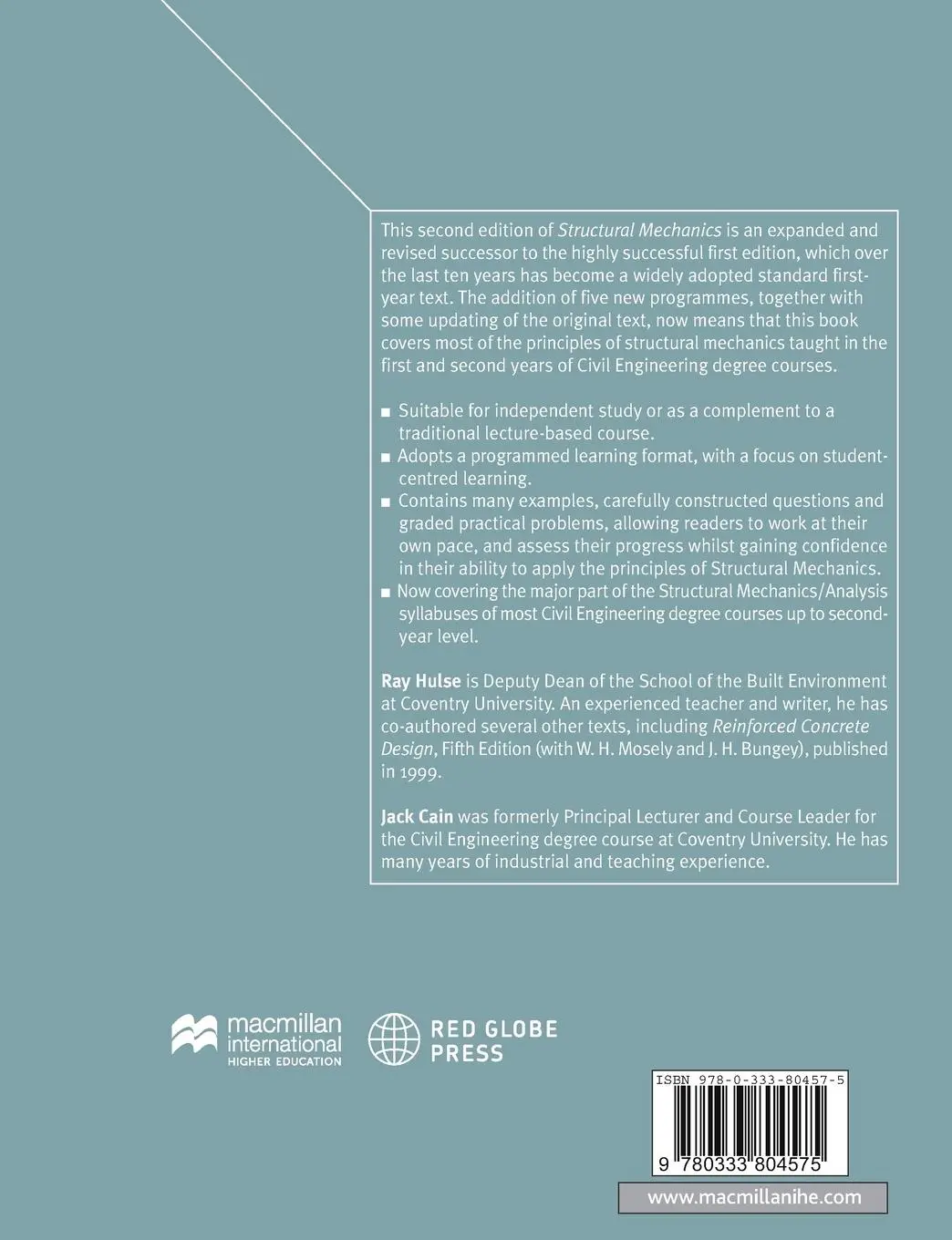 Rückseite: 9780333804575 | Structural Mechanics | R. Hulse (u. a.) | Taschenbuch | Englisch