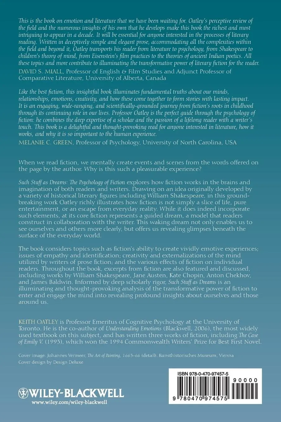 Rückseite: 9780470974575 | Such Stuff as Dreams | The Psychology of Fiction | Keith Oatley | Buch