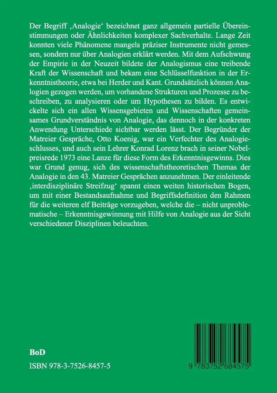 Rückseite: 9783752684575 | Analogie | als Quelle der Erkenntnis | Oliver Bender (u. a.) | Buch