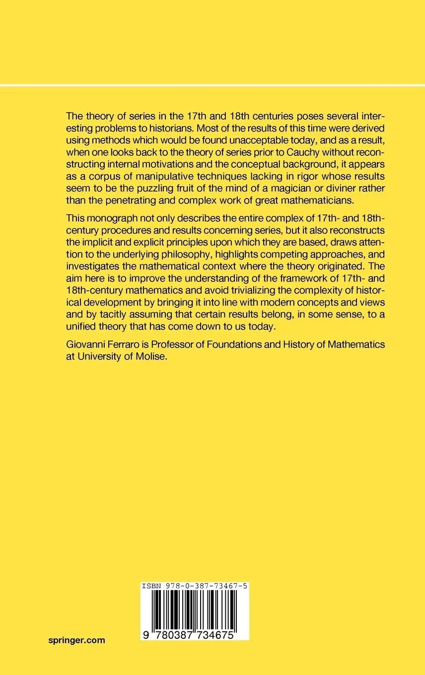 Rückseite: 9780387734675 | The Rise and Development of the Theory of Series up to the Early 1820s