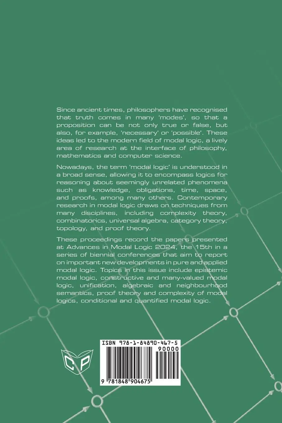 Rückseite: 9781848904675 | Advances in Modal Logic 15 | Agata Ciabattoni (u. a.) | Taschenbuch