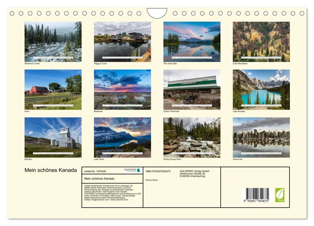 Bild: 9783457654675 | Mein schönes Kanada (Wandkalender 2026 DIN A4 quer), CALVENDO...