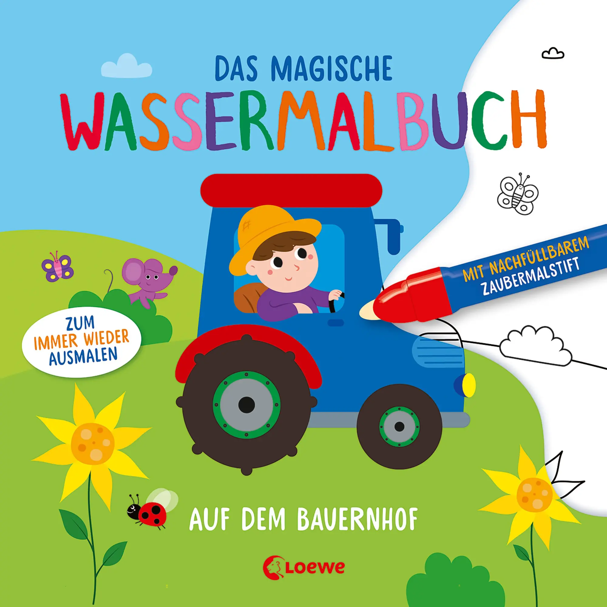 Cover: 9783743214675 | Das magische Wassermalbuch - Auf dem Bauernhof | Sabine Gschwender