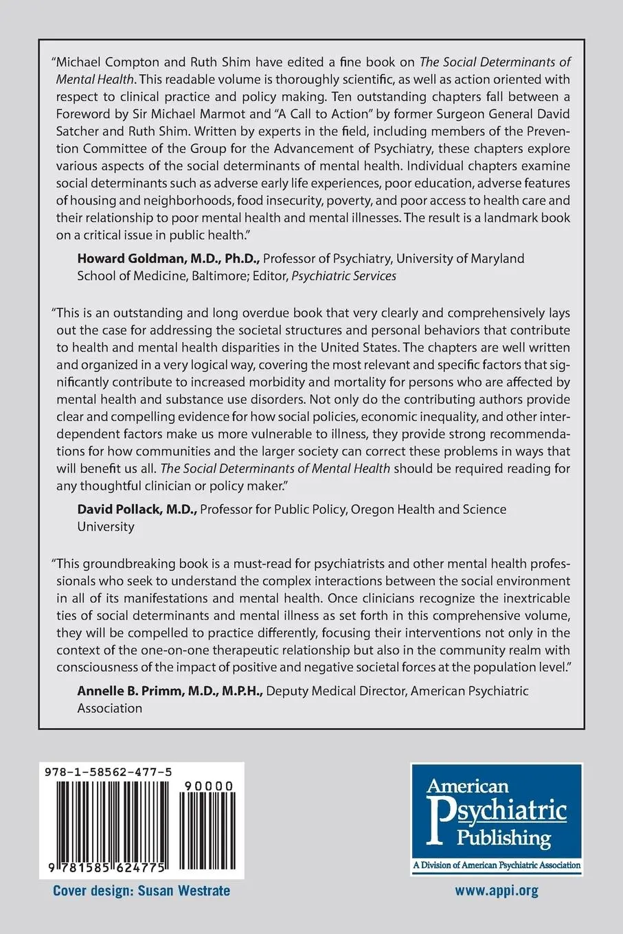 Rückseite: 9781585624775 | The Social Determinants of Mental Health | Michael T. Compton (u. a.)