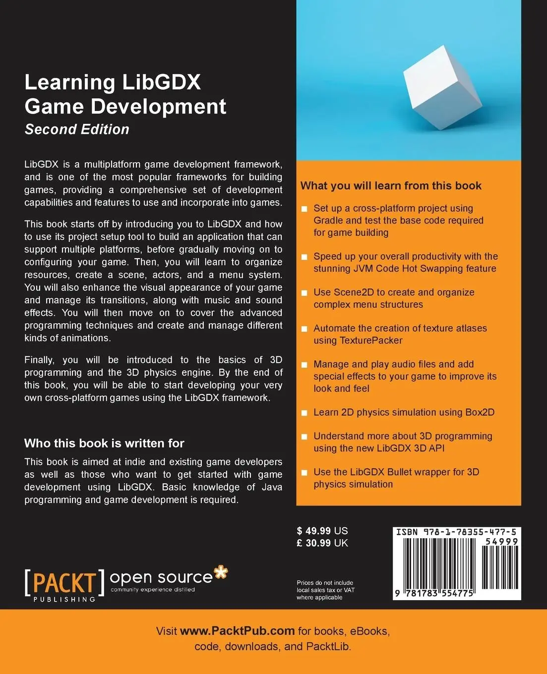 Rückseite: 9781783554775 | Learning LibGDX Game Development - Second Edition | Balakrishnan