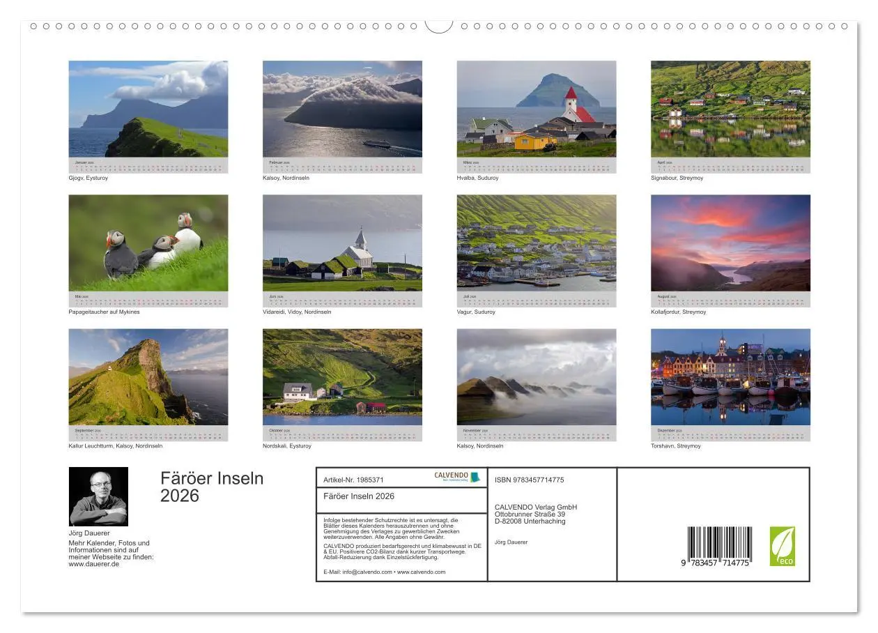 Bild: 9783457714775 | Färöer Inseln 2026 (hochwertiger Premium Wandkalender 2026 DIN A2...