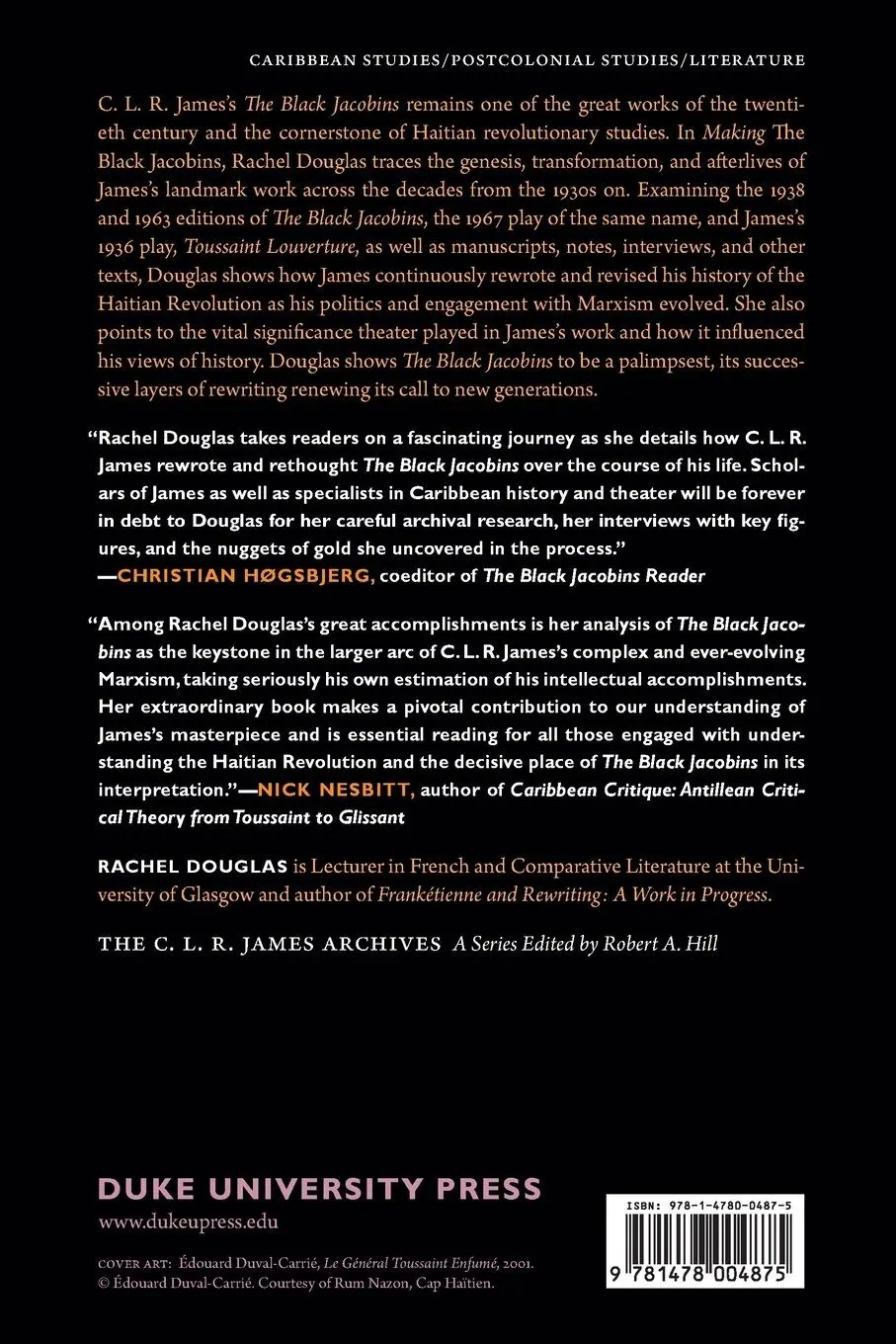 Rückseite: 9781478004875 | Making The Black Jacobins | C. L. R. James and the Drama of History