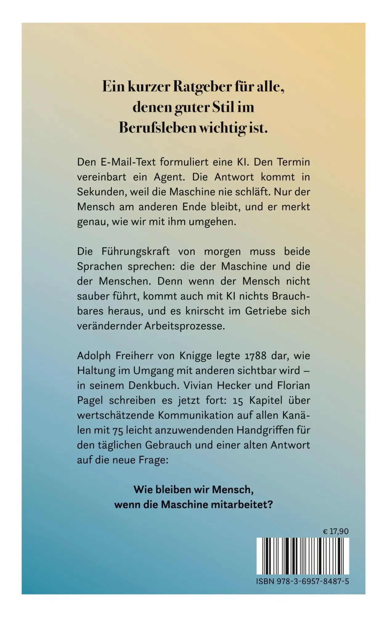 Rückseite: 9783695784875 | Der KI-Knigge | Vivian Hecker (u. a.) | Taschenbuch | 148 S. | Deutsch