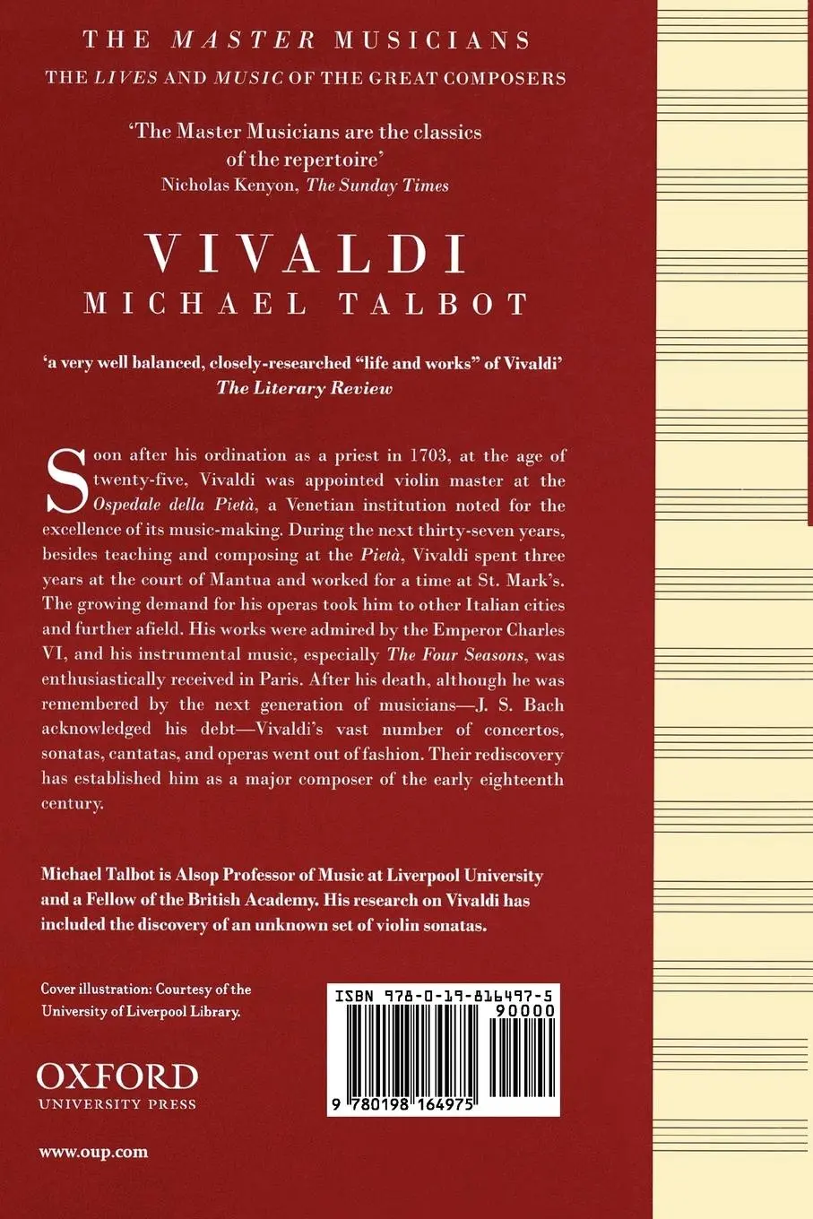 Rückseite: 9780198164975 | Vivaldi | Michael Talbot | Taschenbuch | Kartoniert / Broschiert