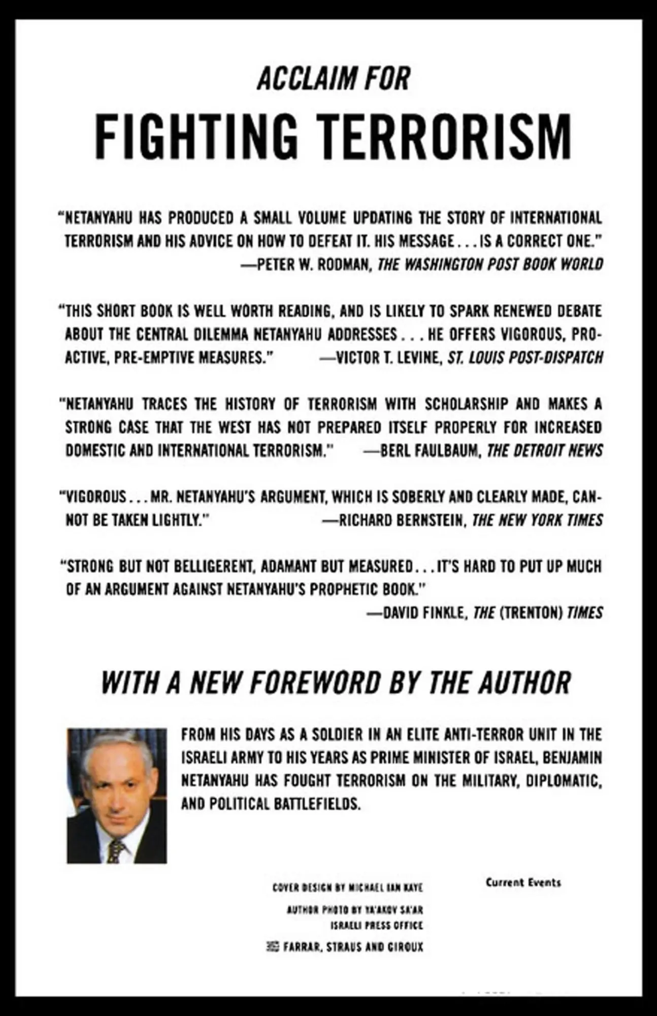 Rückseite: 9780374524975 | Fighting Terrorism | Benjamin Netanyahu | Taschenbuch | Englisch