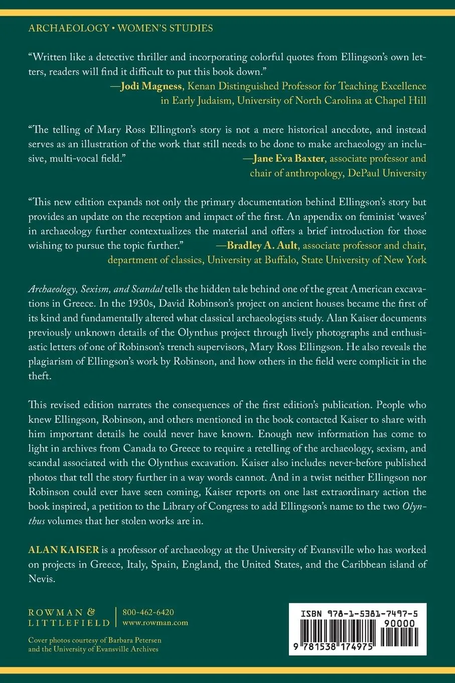 Rückseite: 9781538174975 | Archaeology, Sexism, and Scandal | Alan Kaiser | Taschenbuch | 2023