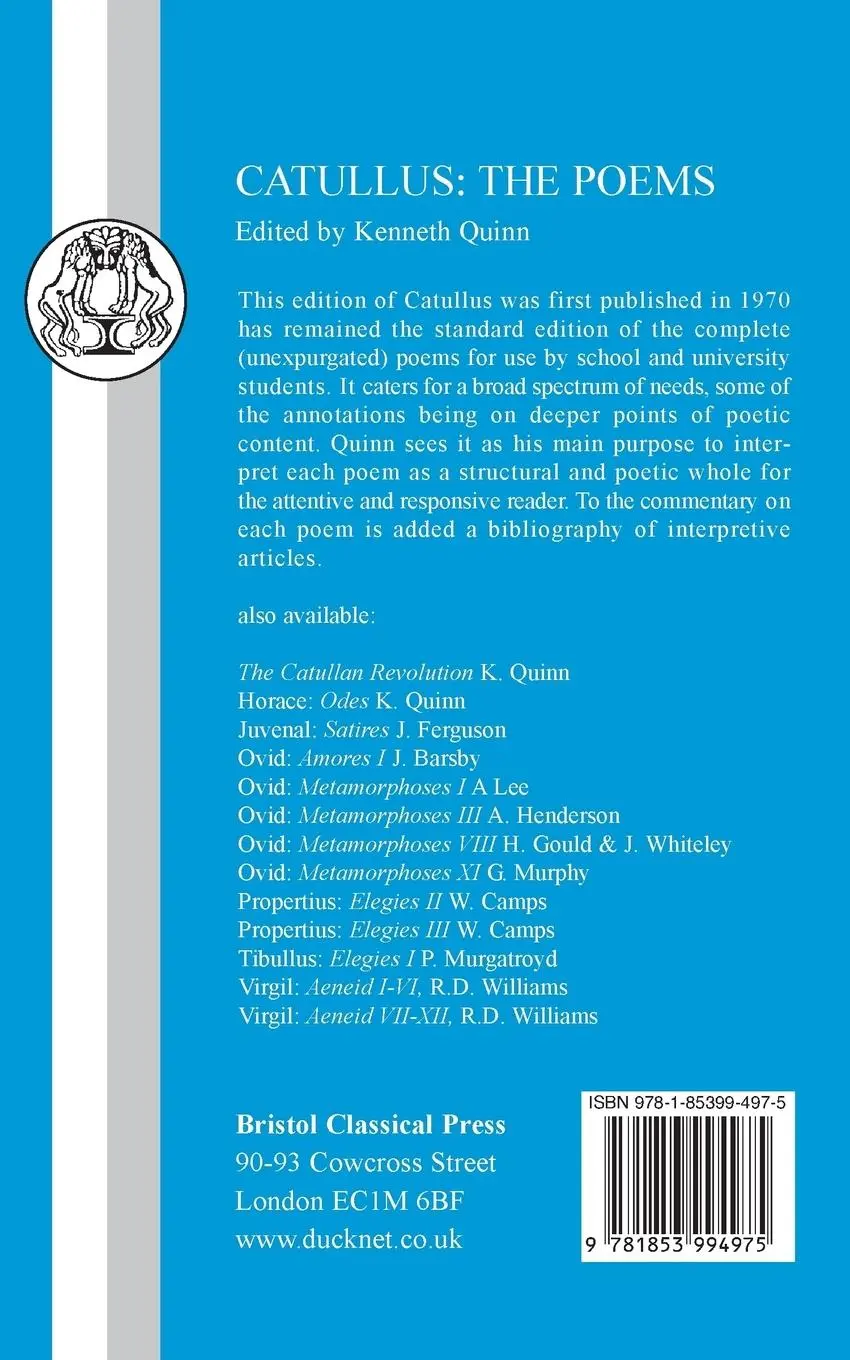 Rückseite: 9781853994975 | Catullus: Poems | Gaius Valerius Catullus | Taschenbuch | Englisch