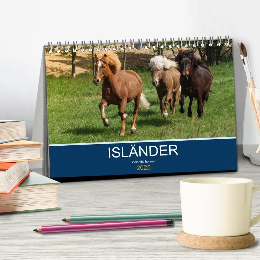 Bild: 9783435394975 | Isländer - icelandic horses (Tischkalender 2025 DIN A5 quer),...