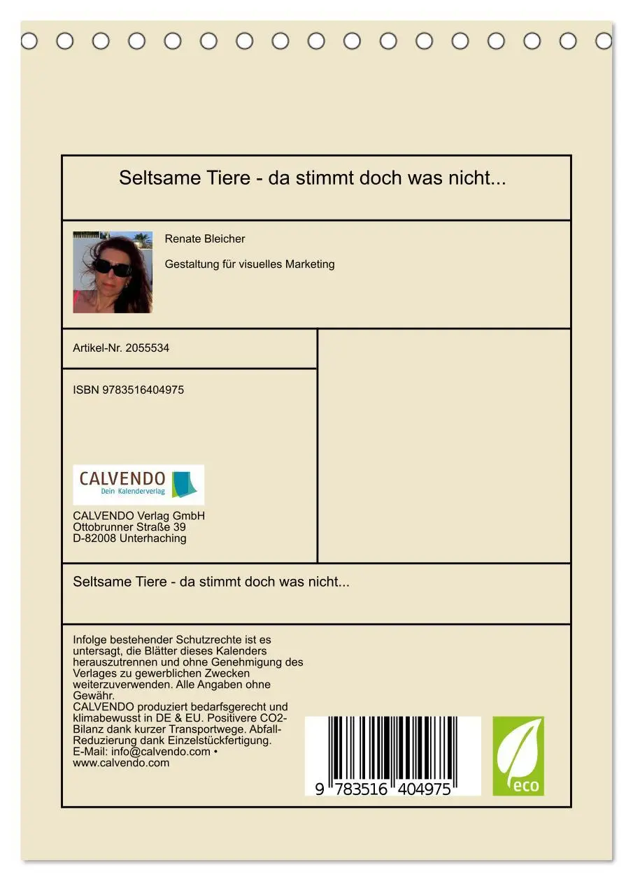 Bild: 9783516404975 | Seltsame Tiere - da stimmt doch was nicht... (Tischkalender 2026...