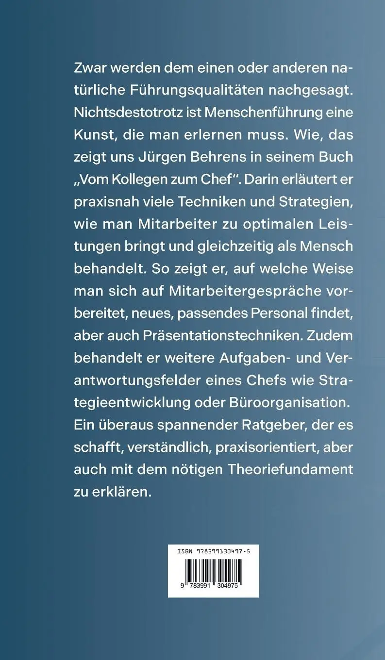 Rückseite: 9783991304975 | Vom Kollegen zum Chef | Werkzeuge für Führungskräfte | Jürgen Behrens