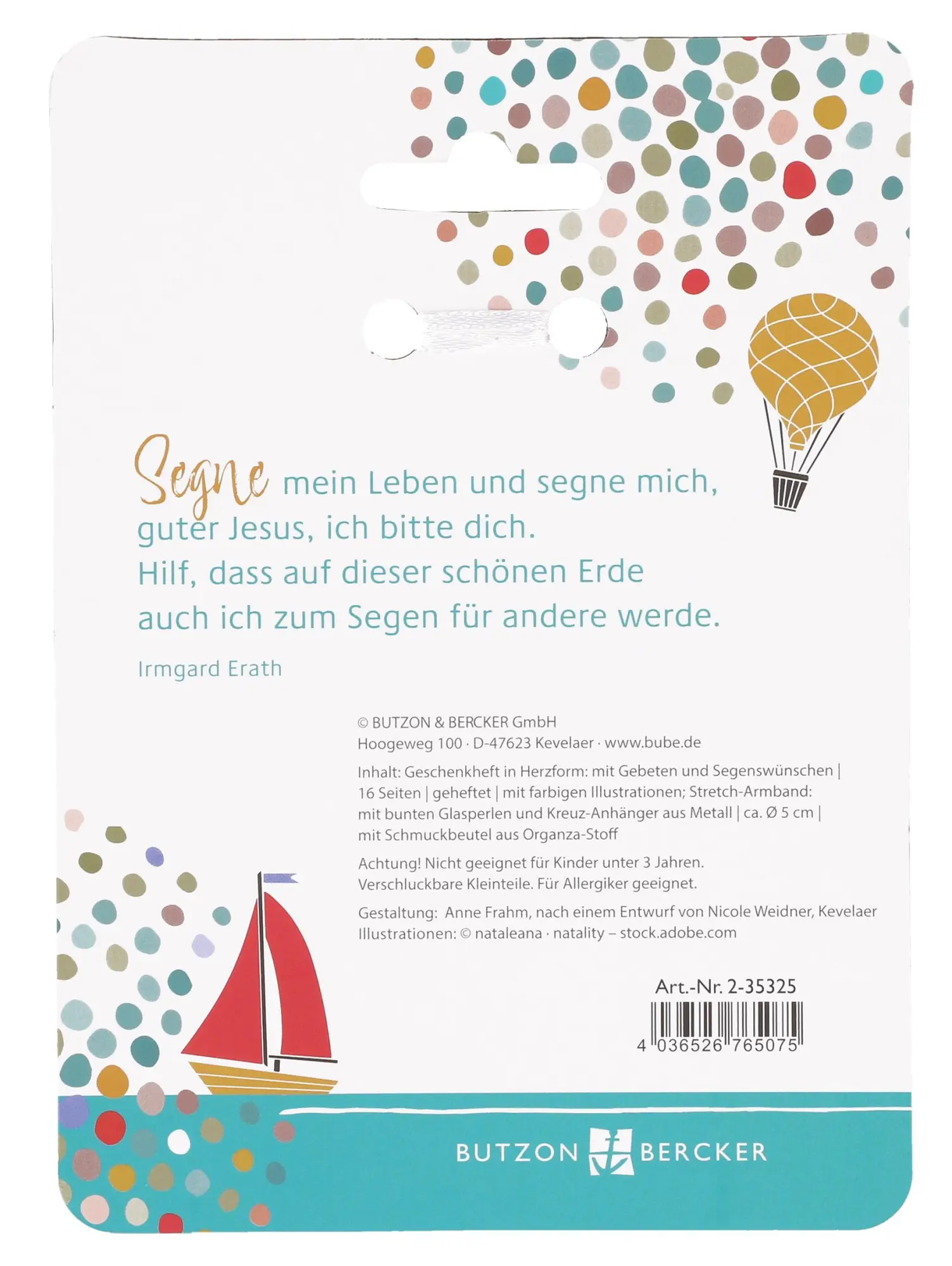 Rückseite: 4036526765075 | Schutz und Segen. Segensarmband mit Geschenkheft in Herzform | Buch