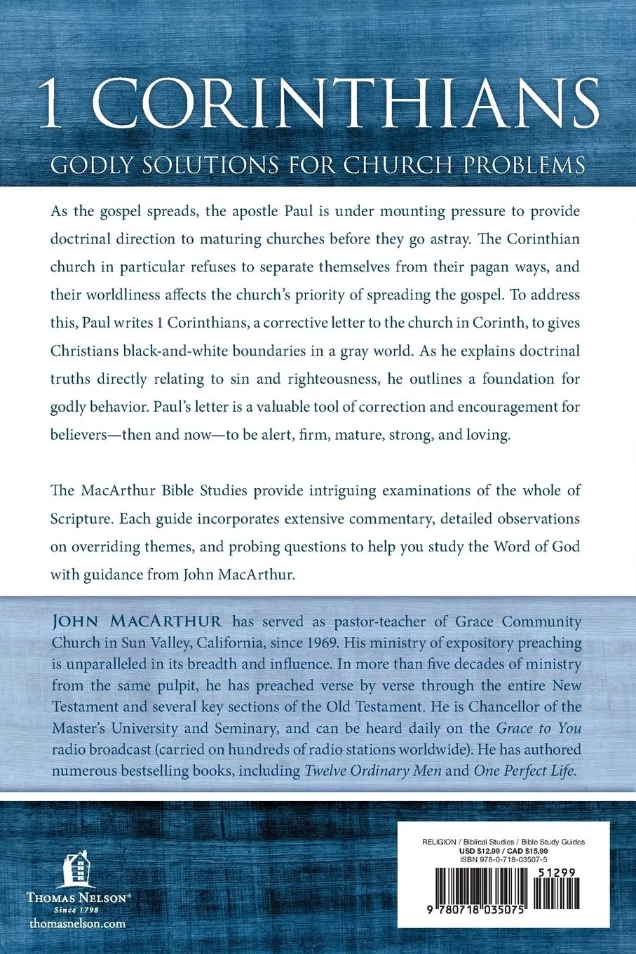 Rückseite: 9780718035075 | 1 Corinthians | Godly Solutions for Church Problems | Macarthur | Buch