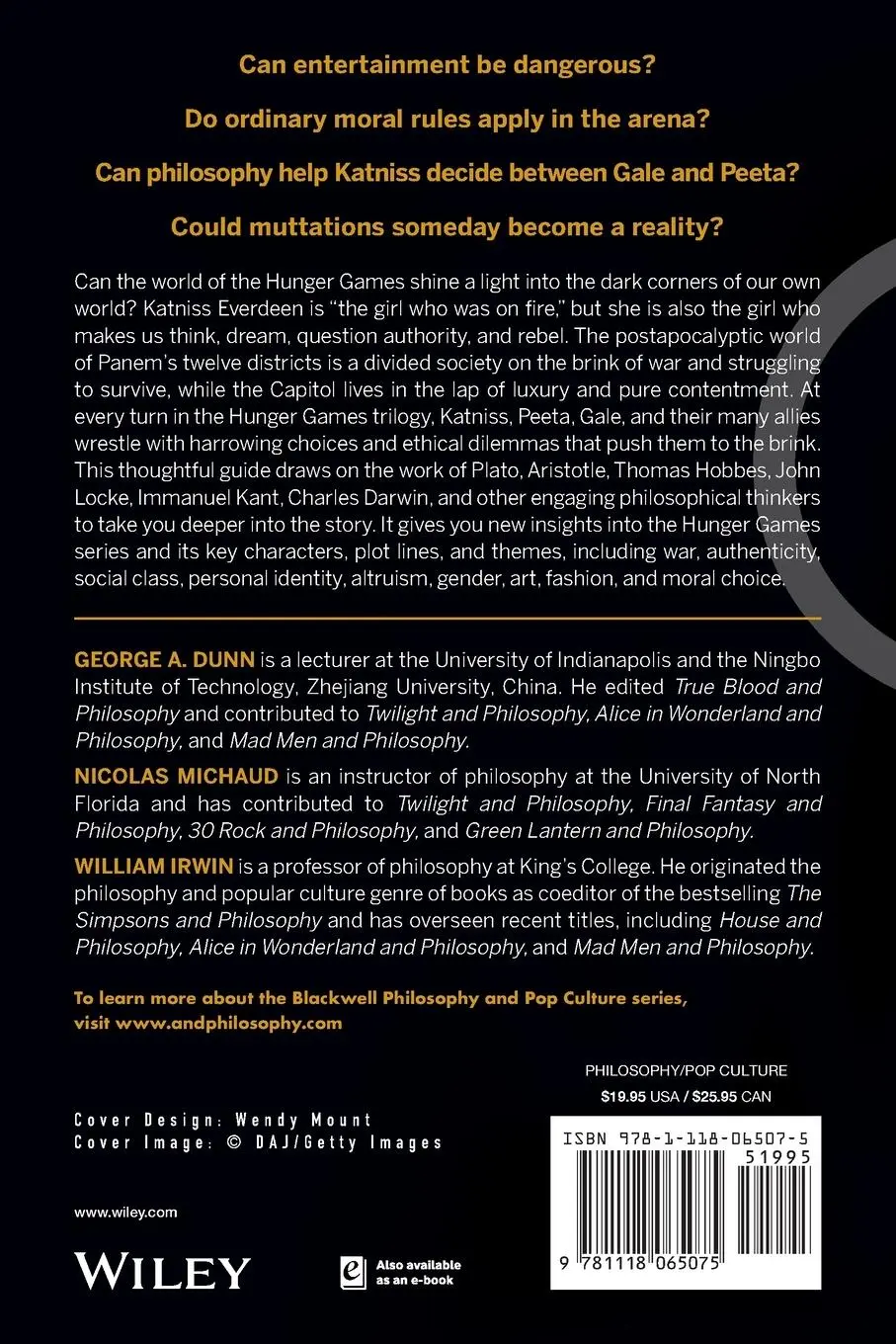 Rückseite: 9781118065075 | The Hunger Games and Philosophy | A Critique of Pure Treason | Buch