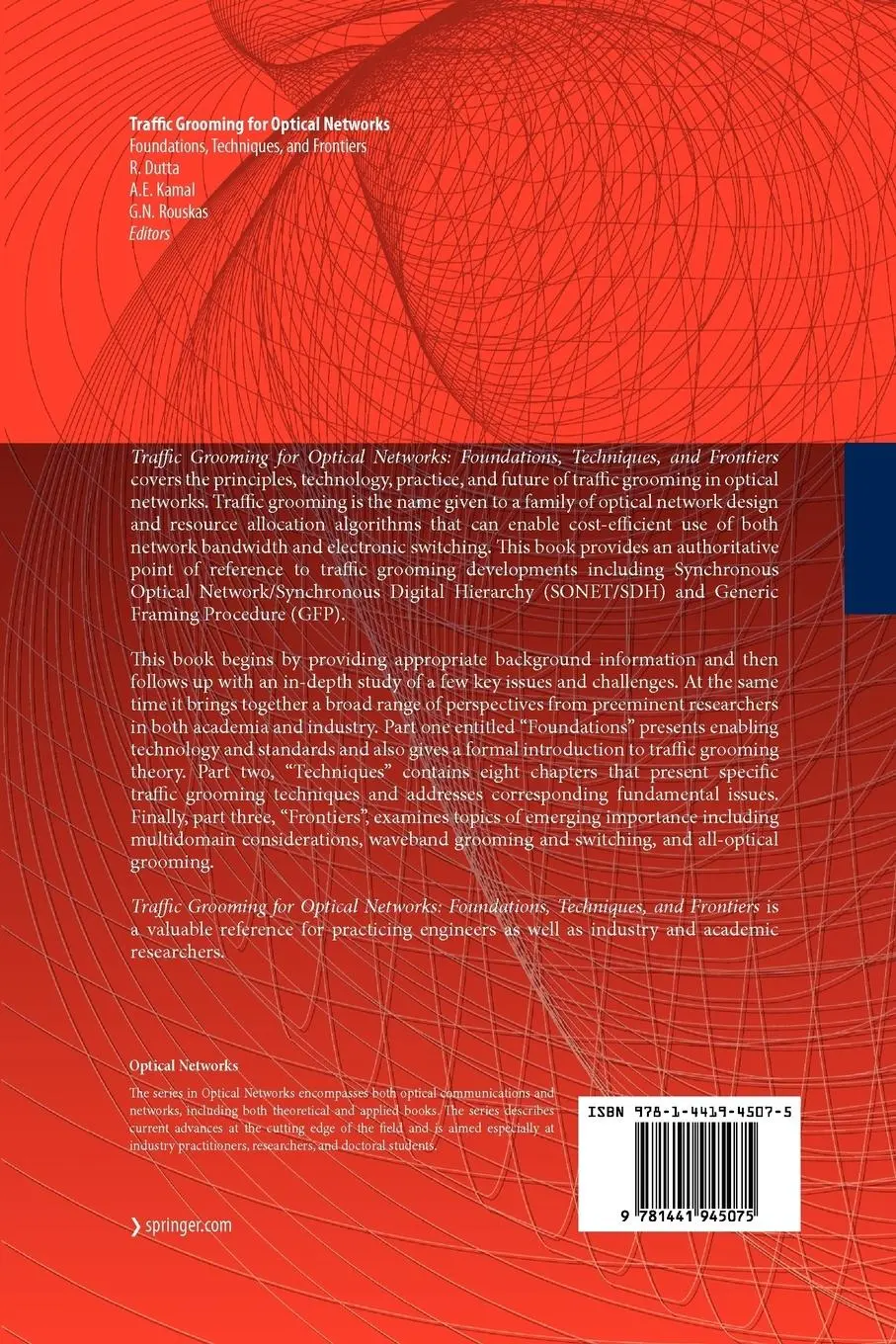 Rückseite: 9781441945075 | Traffic Grooming for Optical Networks | Rudra Dutta (u. a.) | Buch