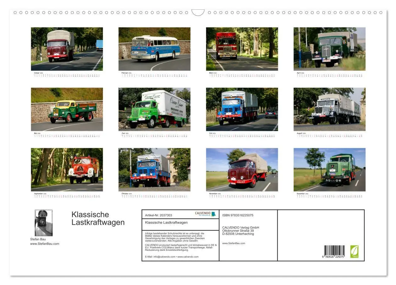 Bild: 9783516225075 | Klassische Lastkraftwagen (Wandkalender 2026 DIN A2 quer), CALVENDO...