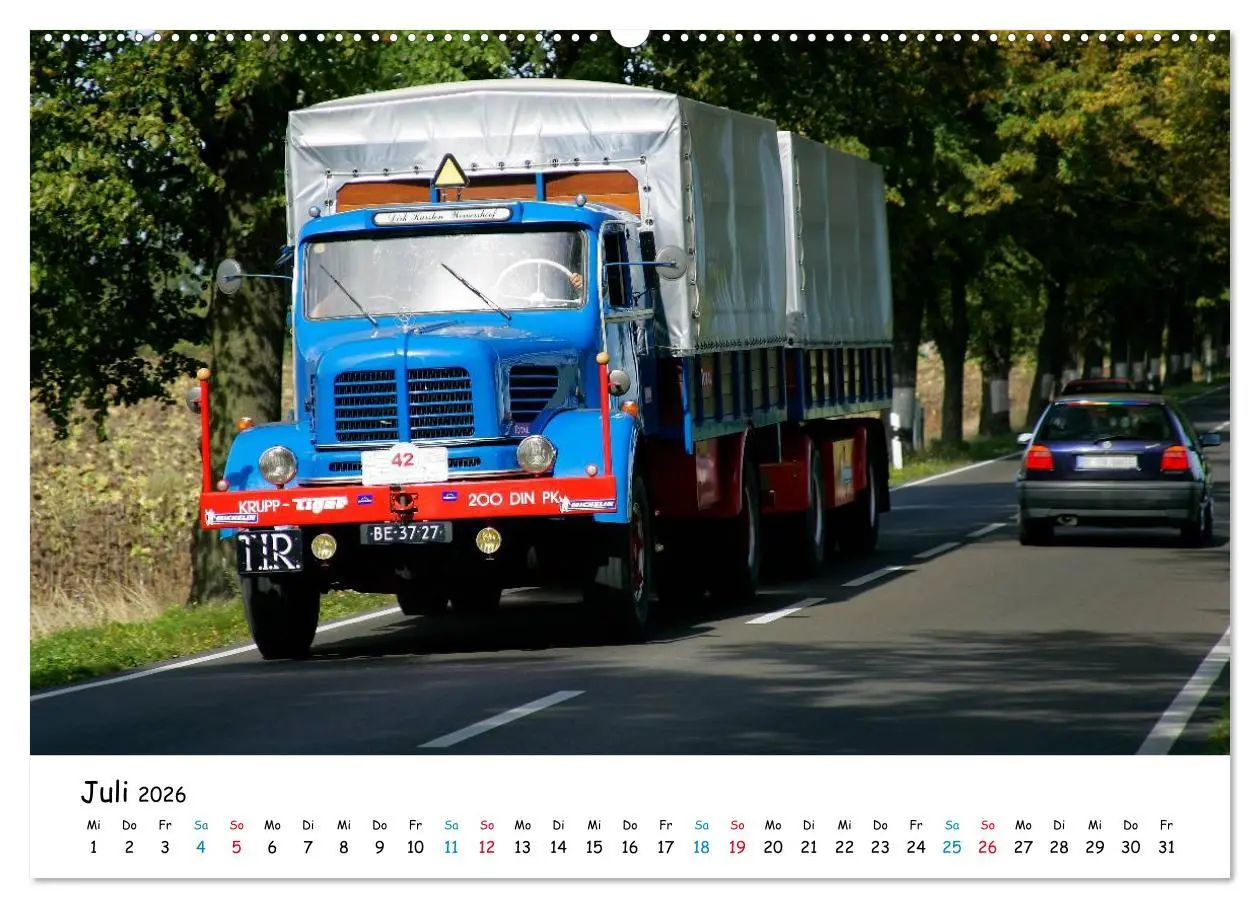 Bild: 9783516225075 | Klassische Lastkraftwagen (Wandkalender 2026 DIN A2 quer), CALVENDO...