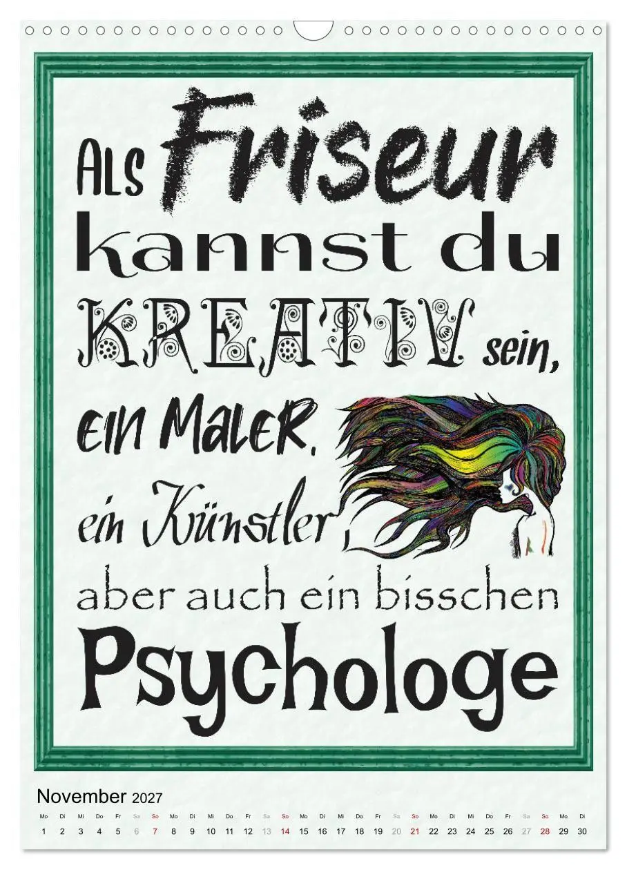 Bild: 9783569485075 | Friseur-Sprüche (Wandkalender 2027 DIN A3 hoch), CALVENDO...